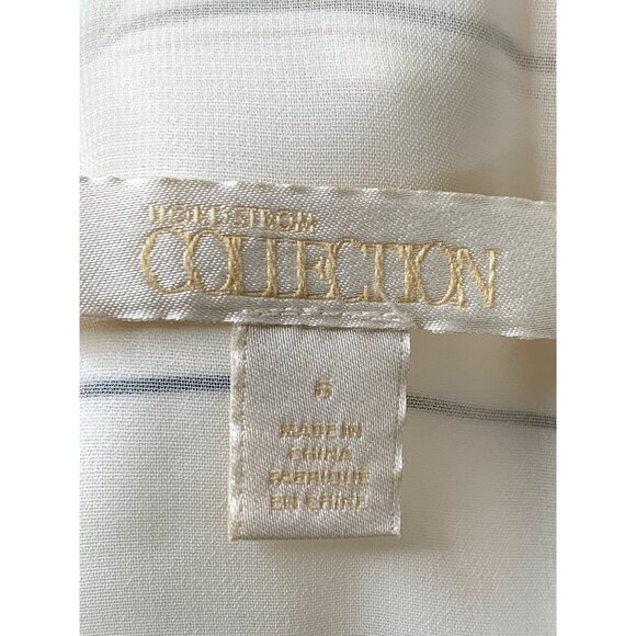 New Sz 6 Silk Nordstrom Collection Sleeveless Striped Dress Sharkbite 8458 - Picture 10 of 10